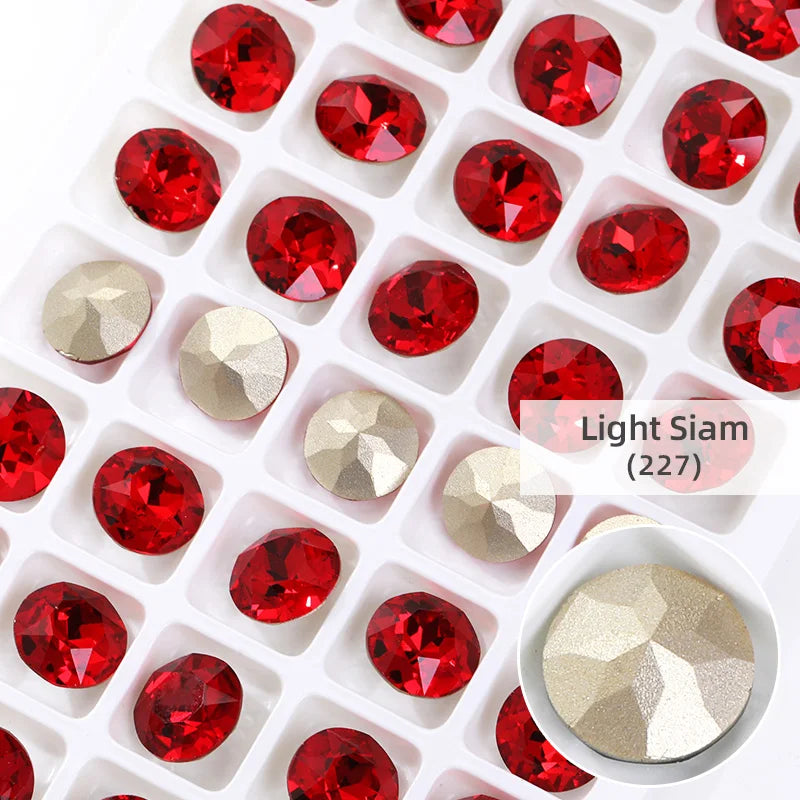 8mm Round Rhinestones Pointback Crystal Strass Garments Decoration DIY Rhinestones Glue On Bags Wedding Dress Decoration Stones