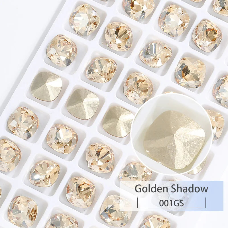 K9 Glass Crystals Crafts Pointback Loose Stones Square Crystals For Clothes Bags DIY Jewelry Decoration Garments Strass