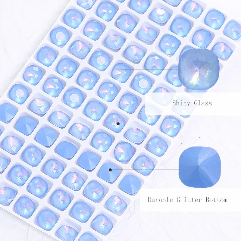 Square Shape Nail Stones Korean Style Nail Art Glass Crystals New Design Mocha Color Rhinestones Pointback Rhinestones