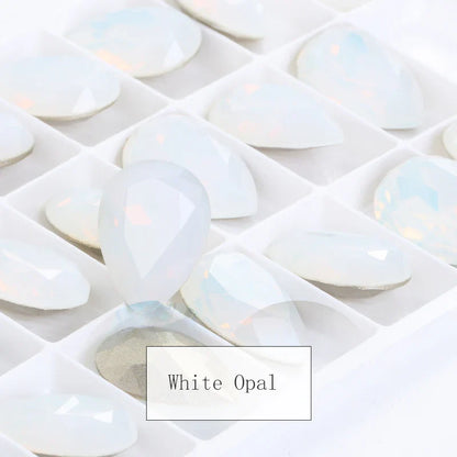 Twinkling Violet Tear Drop K9 Glass Rhinestones Glass Crystal Pointback Rhinestones Glue on Garment Crafts Jewelry Accessories