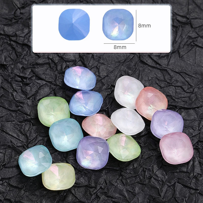 Square Shape Nail Stones Korean Style Nail Art Glass Crystals New Design Mocha Color Rhinestones Pointback Rhinestones