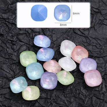 Square Shape Nail Stones Korean Style Nail Art Glass Crystals New Design Mocha Color Rhinestones Pointback Rhinestones