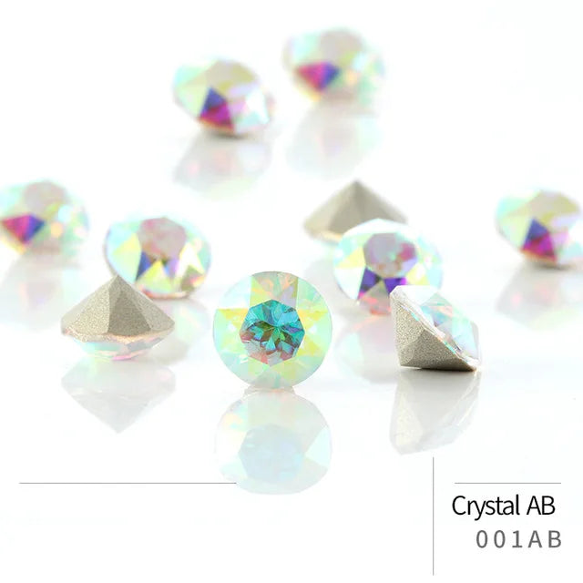 50pcs Crystal Stones Round Shape DIY Accessories Pointback Glass Strass 4mm Small Size Glue On Nails Rhinestones Crystal Rivoli