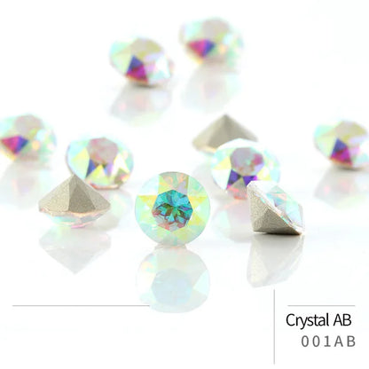 50pcs Crystal Stones Round Shape DIY Accessories Pointback Glass Strass 4mm Small Size Glue On Nails Rhinestones Crystal Rivoli