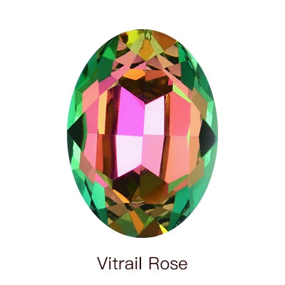 Oval Rhinestones Piontback Nail Art Rhinestones K9 Glass Strass Crystal Glue on Clothes Crystal Beads