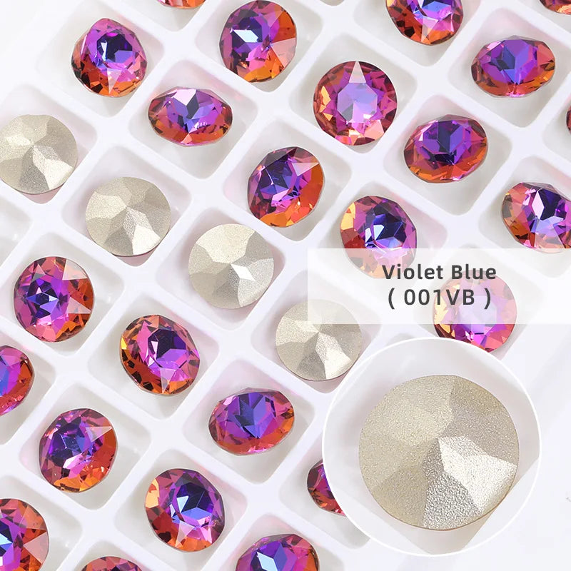 8mm Round Rhinestones Pointback Crystal Strass Garments Decoration DIY Rhinestones Glue On Bags Wedding Dress Decoration Stones
