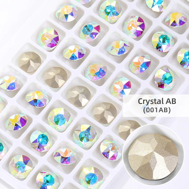 8mm Round Rhinestones Pointback Crystal Strass Garments Decoration DIY Rhinestones Glue On Bags Wedding Dress Decoration Stones