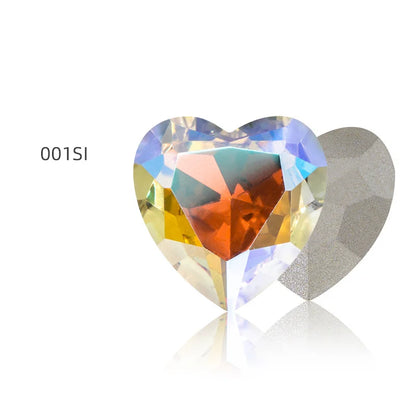 Heart Rhinestones Crystals Handcrafts DIY Rhinestones For Clothes Bags Glue On Nails Glass Strass Crystals 27mm crystal beads