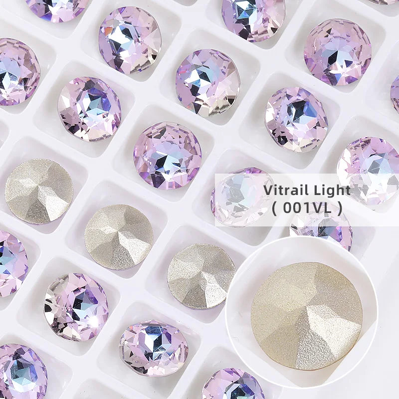 8mm Round Rhinestones Pointback Crystal Strass Garments Decoration DIY Rhinestones Glue On Bags Wedding Dress Decoration Stones
