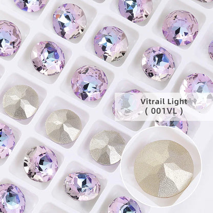 8mm Round Rhinestones Pointback Crystal Strass Garments Decoration DIY Rhinestones Glue On Bags Wedding Dress Decoration Stones