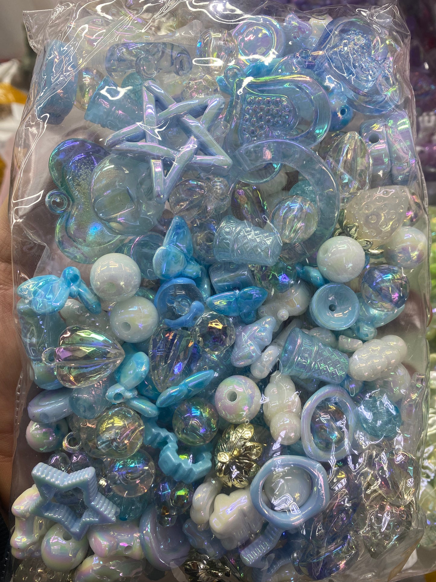 335. Collection regular beads blue colors