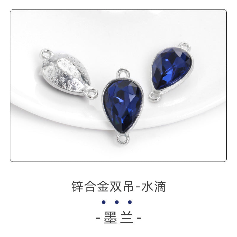 Direct supply of waterdrop double pendants, zinc alloy pendants, earrings, bracelets, jewelry accessories, high-value waterdrop double pendants