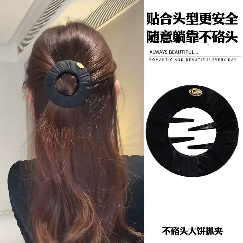Flat hair clip, large pancake claw clip for women, new style for women, half-tie hair bun hair clip for the back of the head, yoga sports hair clip