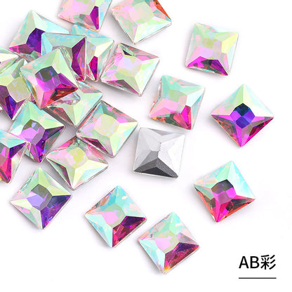 Square special-shaped diamonds, real silver-plated bottoms, bags, hair clips, accessories, shoes, clothing, accessories, pointed bottoms, square diamonds