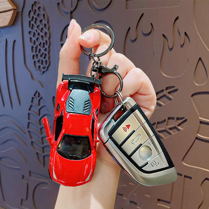 Creative Simulation Mini Sports Car Keychain - Cartoon Schoolbag Car Pendant Keychain Creative Gift