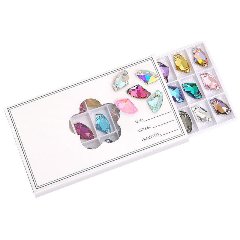 Axe Flat Buckle - Flat Bottom Special-Shaped Hand-Sewn Rhinestones Real Silver Plating Shoe Accessories Luggage Clothing