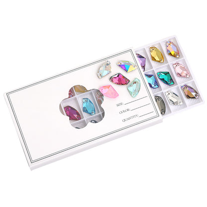 Axe Flat Buckle - Flat Bottom Special-Shaped Hand-Sewn Rhinestones Real Silver Plating Shoe Accessories Luggage Clothing