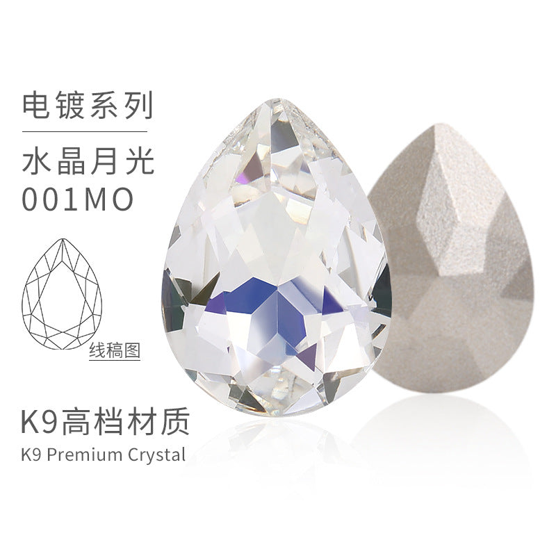 K9 material, pointed bottom pear-shaped rhinestone, color-resistant base, clothing crystal accessories, high-end pinkstone rhinestone