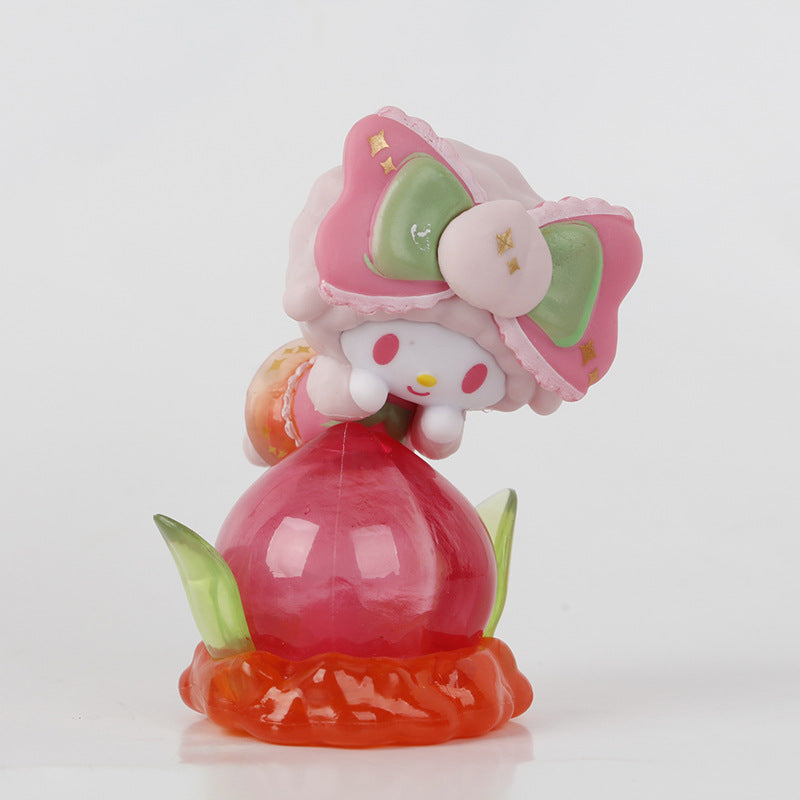 Cute and cute vitality peach peach kulomi figure model tide toy doll desktop car ornaments wholesale