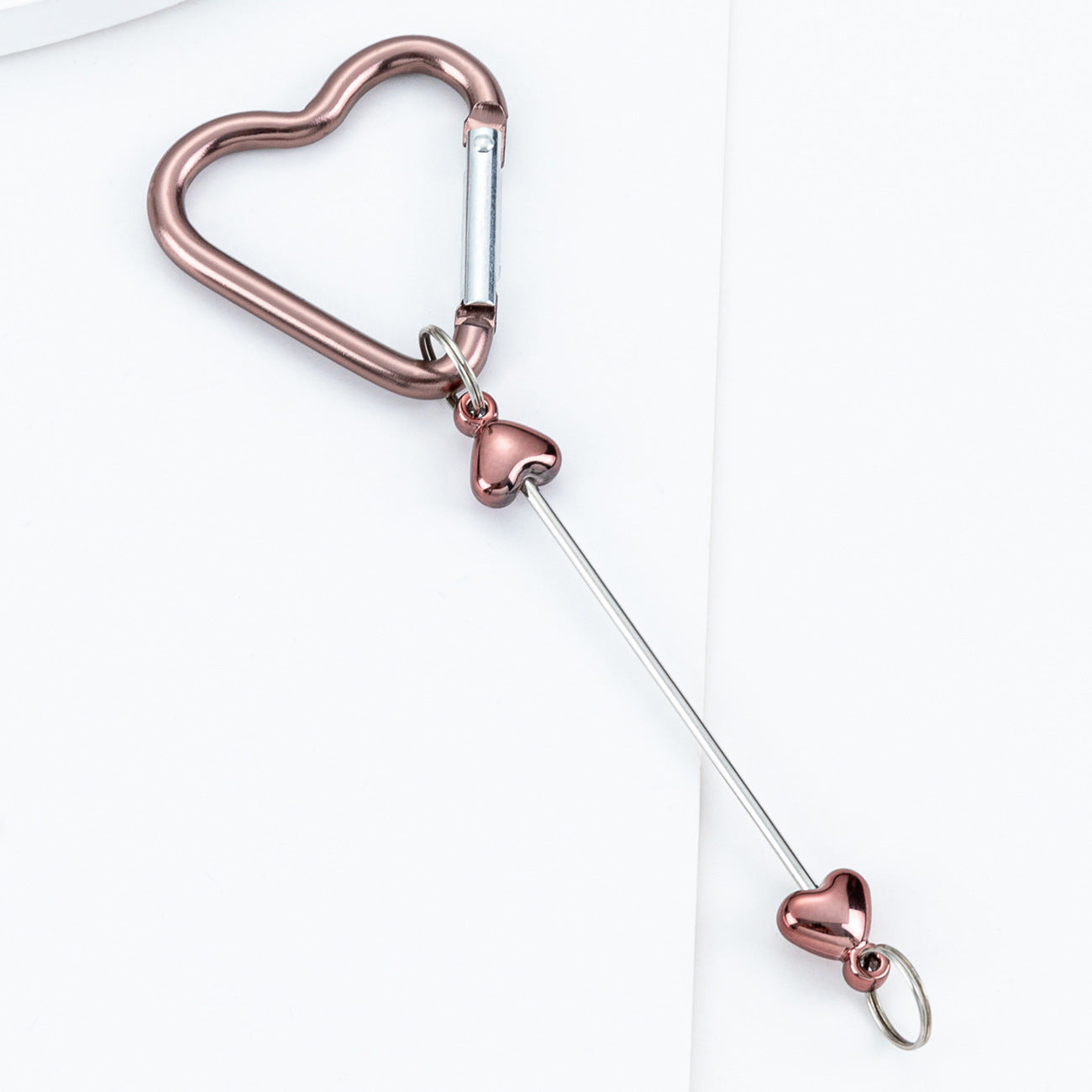 DIY Beaded Love Carabiner - Metal Bag Hook Jewelry Outdoor Kettle Backpack Carabiner