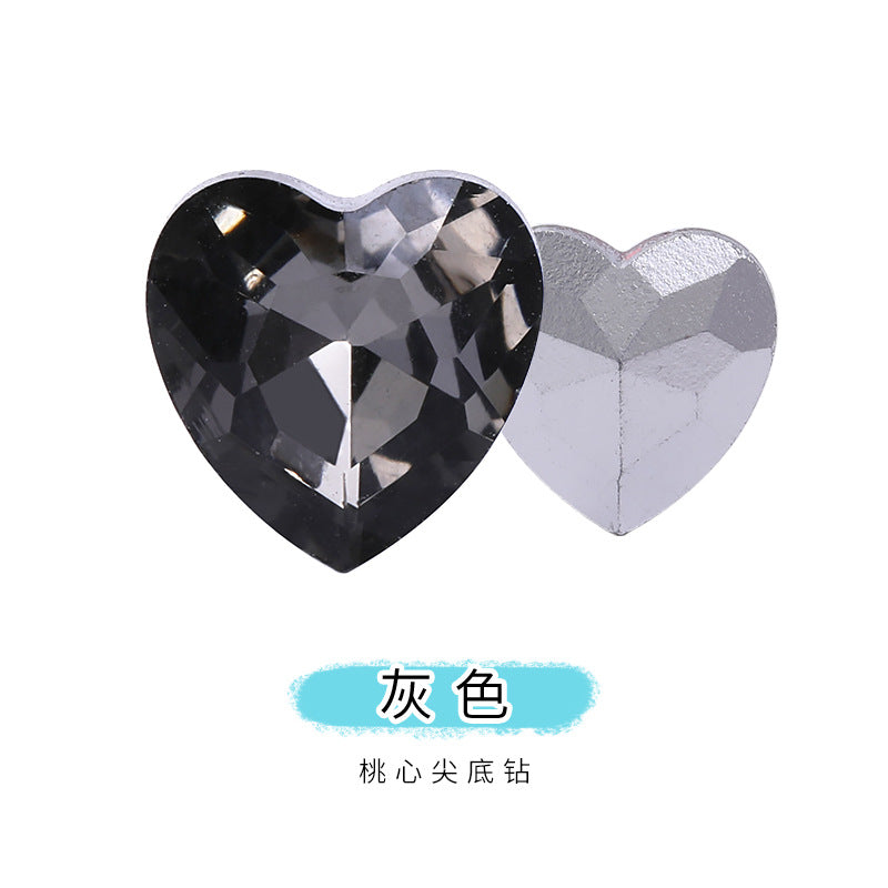 Heart Pointed Bottom Diamond Rhinestones - Crystal Glass Phone Sticker Clothing Headband Jewelry Accessories