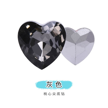 Heart Pointed Bottom Diamond Rhinestones - Crystal Glass Phone Sticker Clothing Headband Jewelry Accessories