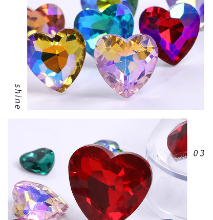 Heart Pointed Bottom Diamond Rhinestones - Crystal Glass Phone Sticker Clothing Headband Jewelry Accessories