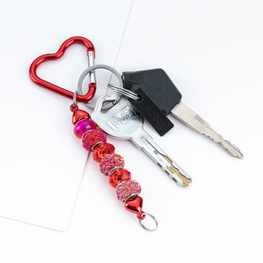 DIY Beaded Love Carabiner - Metal Bag Hook Jewelry Outdoor Kettle Backpack Carabiner