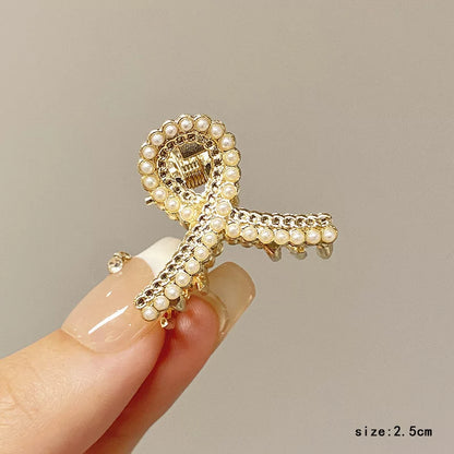 2026 new high-end flash diamond metal hairpin small grab clip women's bangs clip side forehead hairpin Korean headdress