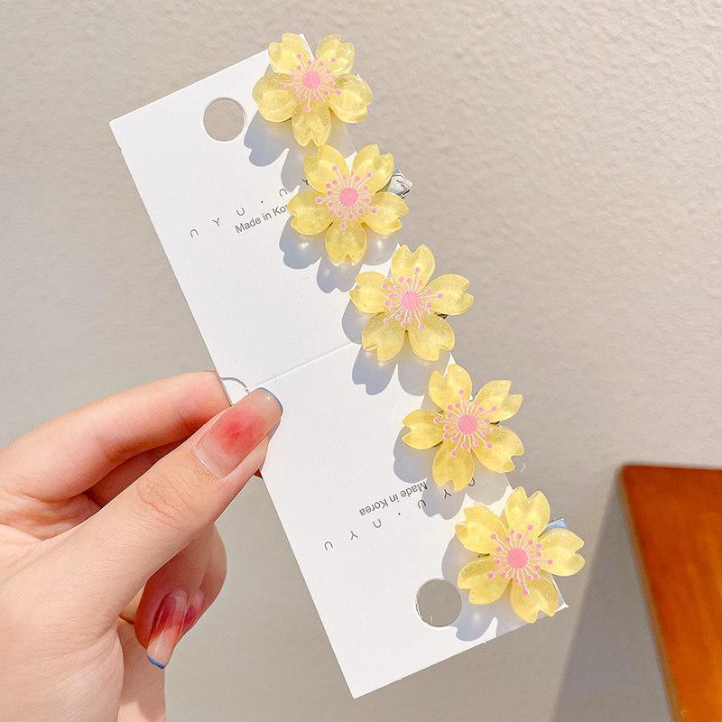 Flower hairpin female hottie photo headgear retro super fairy atmosphere blue beautiful new Chinese side clip hair accessories