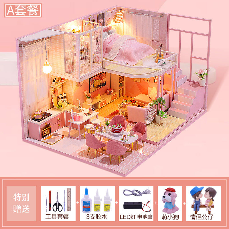 Yangbei DIY cabin making mini princess small house model assembly villa toy creative birthday gift female