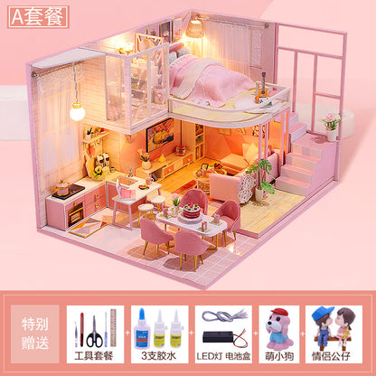 Yangbei DIY cabin making mini princess small house model assembly villa toy creative birthday gift female