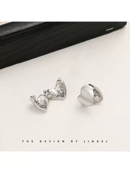Silver heart-shaped metal hair clip for girls, princess hair mini clip, new style bangs side clip, hair accessory, children's braided hair buckle