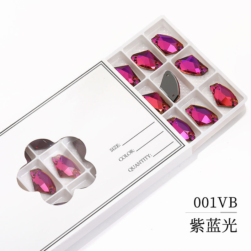 Axe Flat Buckle - Flat Bottom Special-Shaped Hand-Sewn Rhinestones Real Silver Plating Shoe Accessories Luggage Clothing