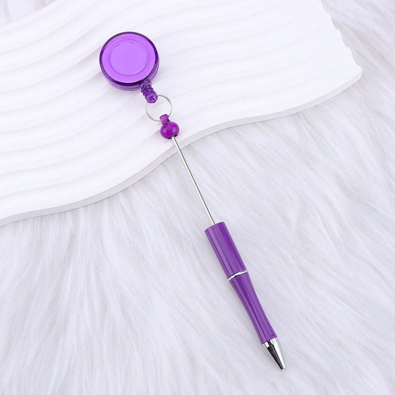 DIY easy to pull buckle ballpoint pen color plastic retractable doctor nurse badge card easy pull cable buckle
