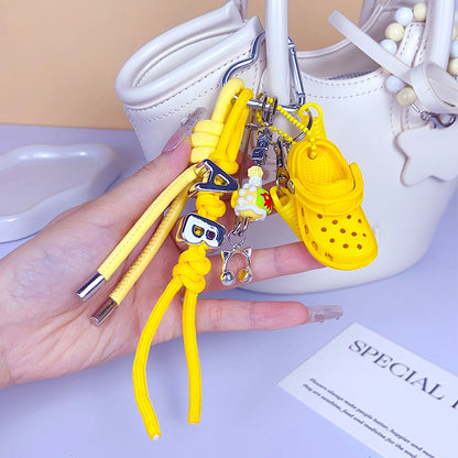 Creative handmade DIY hole shoes bracelet keychain couple miu tie bag pendant keychain small pendant accessories