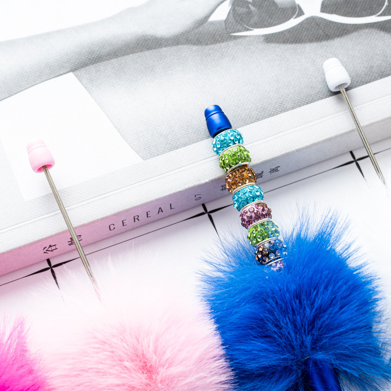 DIY Plastic Ballpoint Pen - Creative Handmade Plush Cartoon Hairball Pen Wholesale
