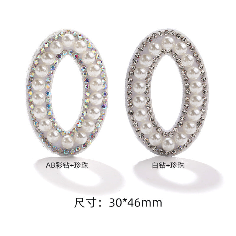 Hot Patch Non-Woven Digital Patches - DIY Clothing Accessories White Imitation Pearl Diamond