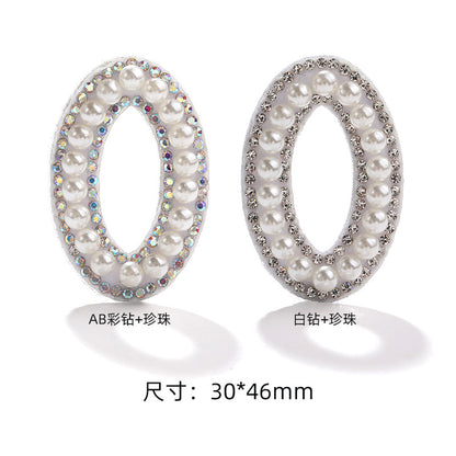 Hot Patch Non-Woven Digital Patches - DIY Clothing Accessories White Imitation Pearl Diamond