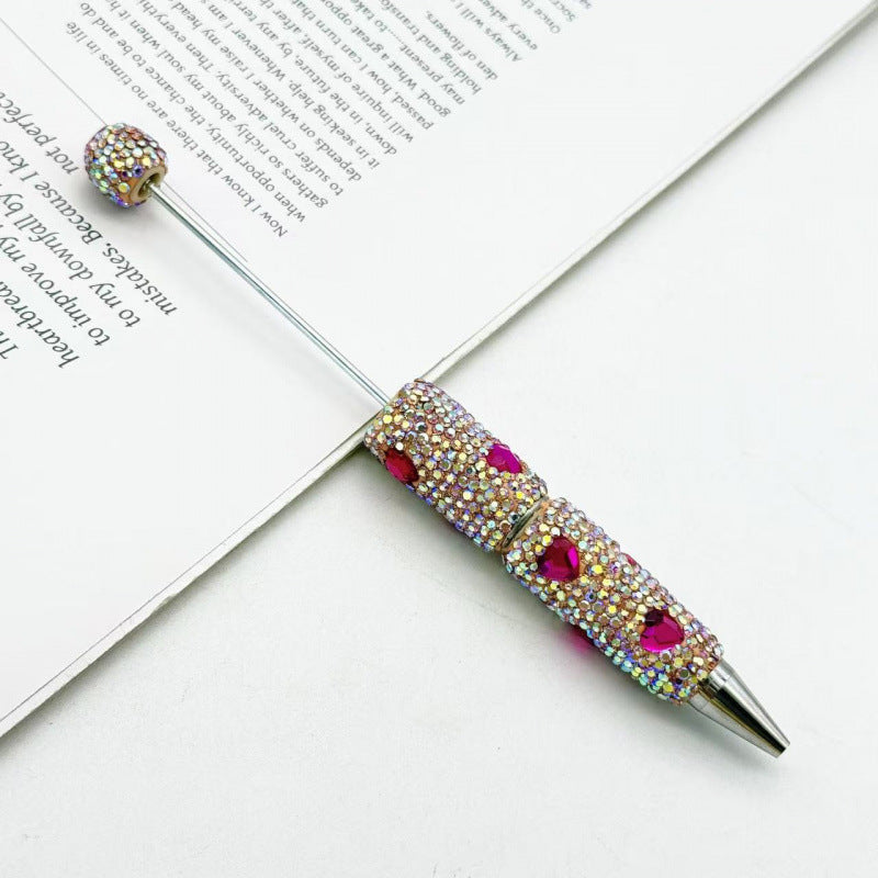 Creative colorful love full diamond ballpoint pen DIY beading electroplating handmade diamond set ballpoint pen cross-border hot sale spot