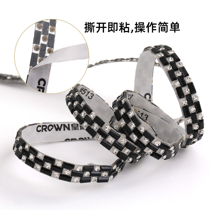 Hot-selling drill tape adhesive backing for immediate sticking drill strips, DIY self-adhesive drill sticks, glass rhinestone ribbons, clothing accessories