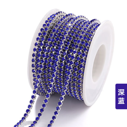 Hot Selling Multicolor White K Claw Chain 2 2.5 2.8 3mm Dense Crystal Glass Drill Claw Chain DIY Clothing Decorations
