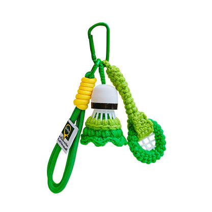 Hand Woven Badminton Pendant - Wool Finished Product Woven Badminton Keychain Bag Pendant Gift