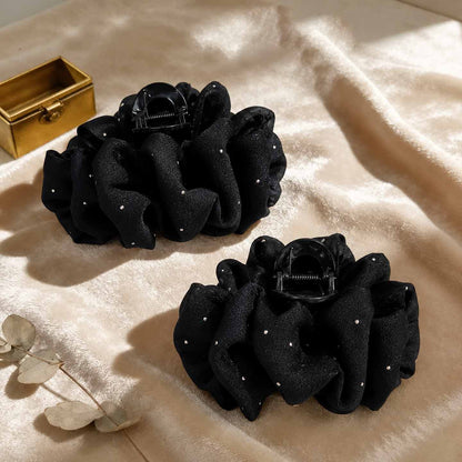 Black mesh bubble claw hair clip with a premium look like a 'full-scale starry star' hair clip, 2026 new style with little hair volume at the back of the head
