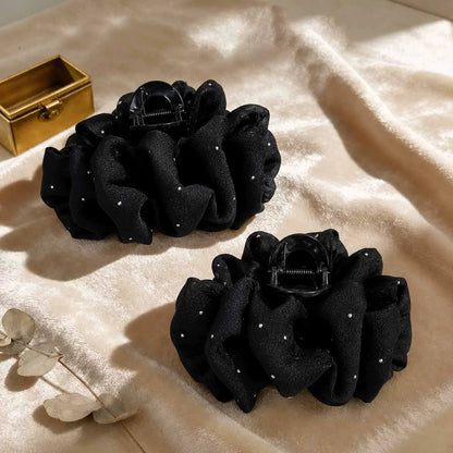 Elegant Korean mesh bubble hair clip for women, 2026 new updo, small hair volume, shark clip headpiece, small flower pattern