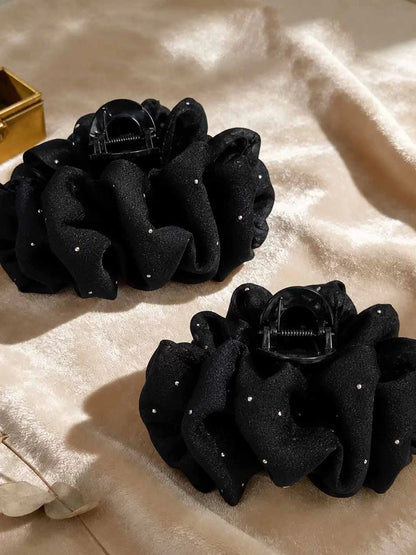Elegant Korean mesh bubble hair clip for women, 2026 new updo, small hair volume, shark clip headpiece, small flower pattern