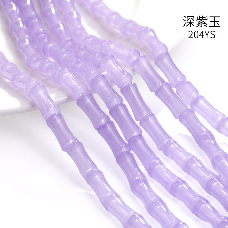 6x12mm Glass Bamboo Beads - Translucent Glazed Crystal DIY Jewelry Beading Accessories