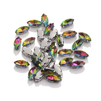Navette Crystal Square Claw Rhinestones - Thickened Bottom Hand-Sewn Shoes Luggage Clothing Accessories
