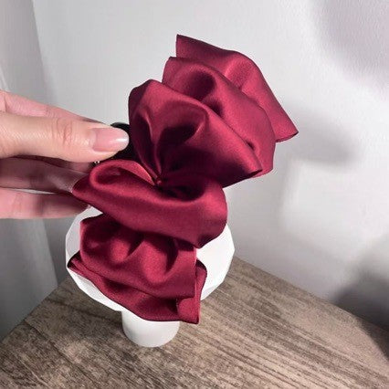 Black Satin Bow Claw Clip for Women, Premium 2026 New Cloud Bubble Hair Clip, Minimal Hair Volume, Shark Clip
