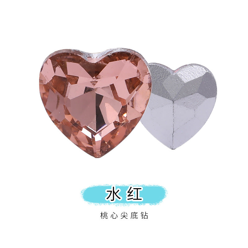 Heart Pointed Bottom Diamond Rhinestones - Crystal Glass Phone Sticker Clothing Headband Jewelry Accessories